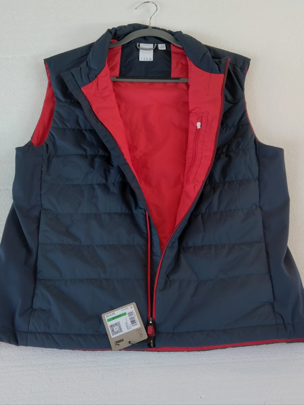 NWT Puma Volition Fairbanks Golf Vest Navy/Red Full Zip Men's Medium